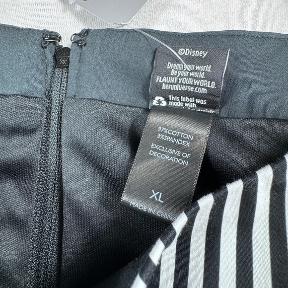 NWT Her Universe Disney Steamboat Willie Dress XL | Fit Flare Black White Stripe - Picture 7 of 11